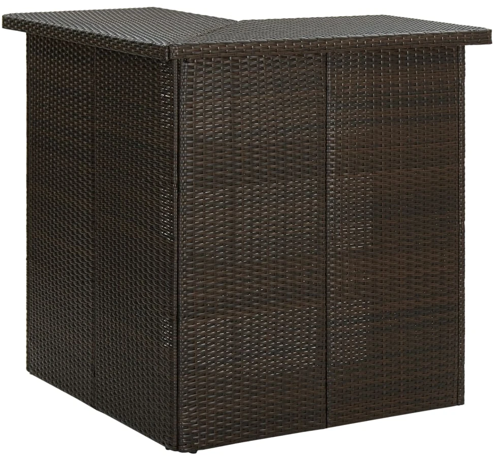 Kampinis baro staliukas, rudas, 100x50x105cm, poliratanas