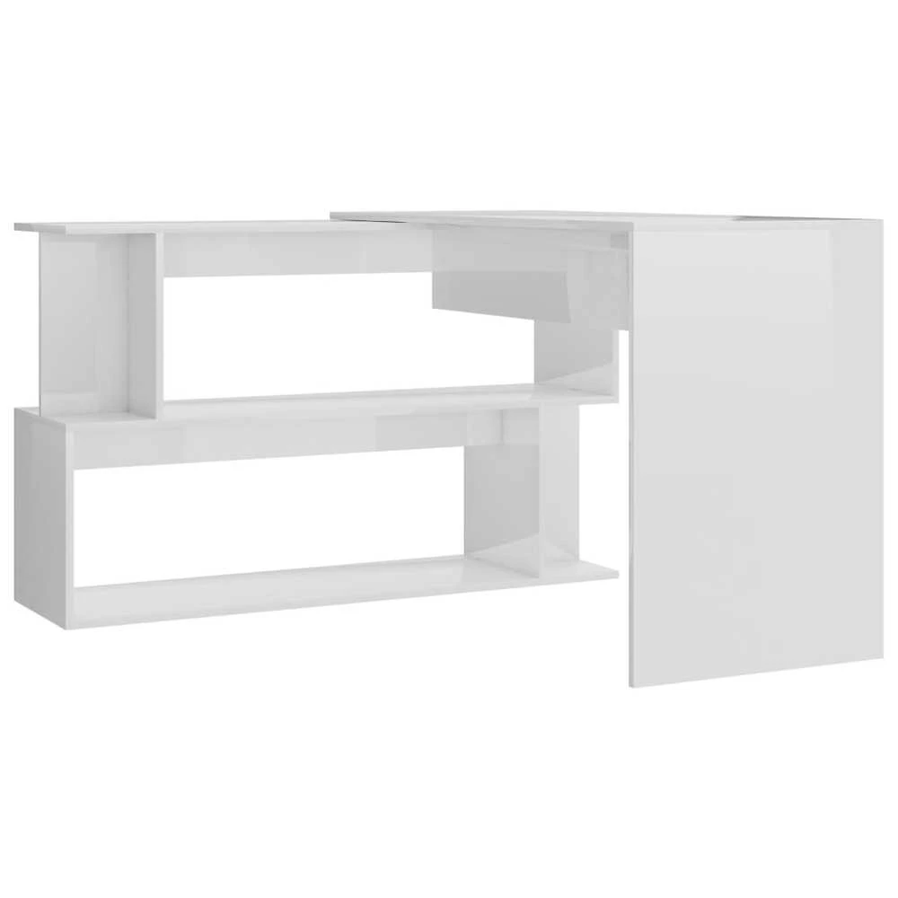 Kampinis rašomasis stalas, baltas, 200x50x76cm, mediena