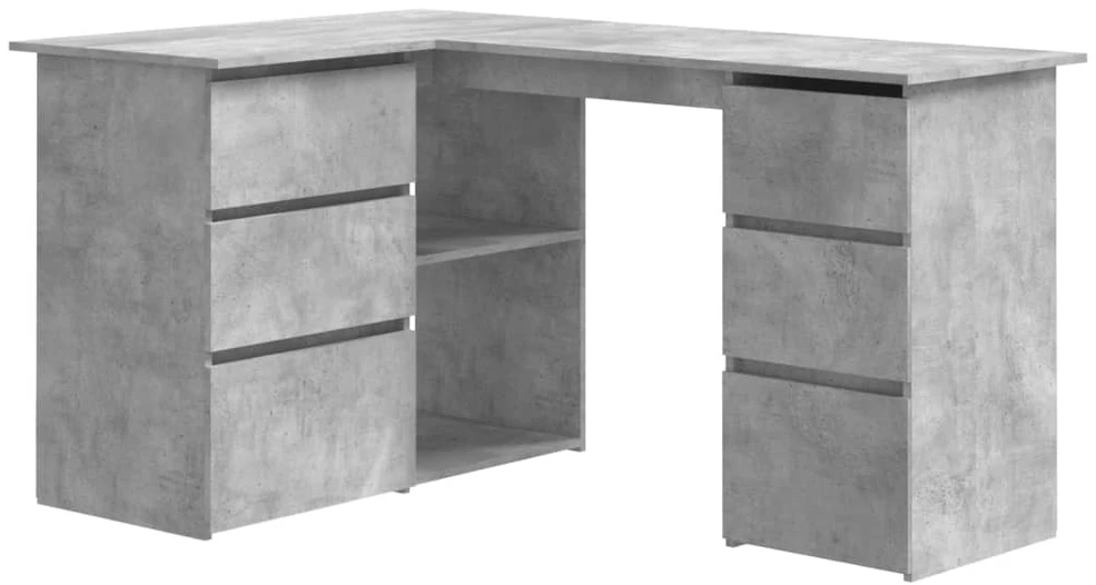 Kampinis rašomasis stalas, betono, 145x100x76cm, mediena