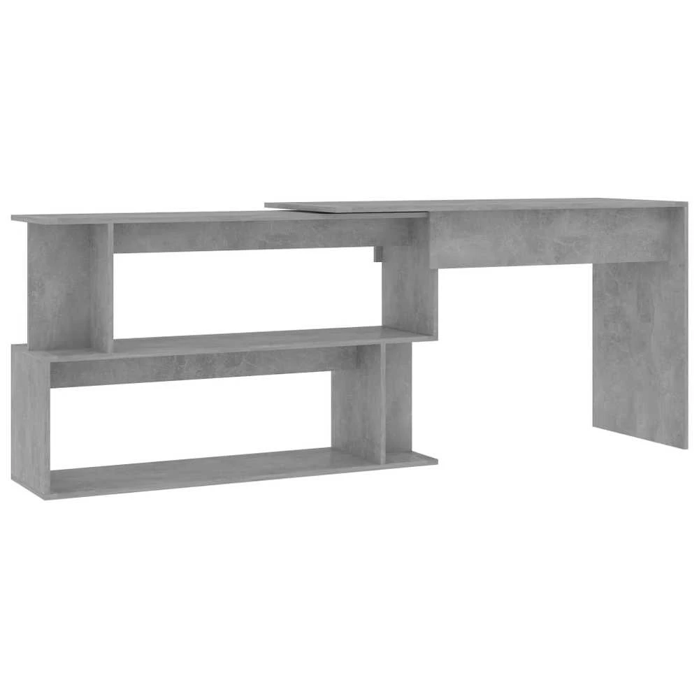 Kampinis rašomasis stalas, betono, 200x50x76cm, mediena