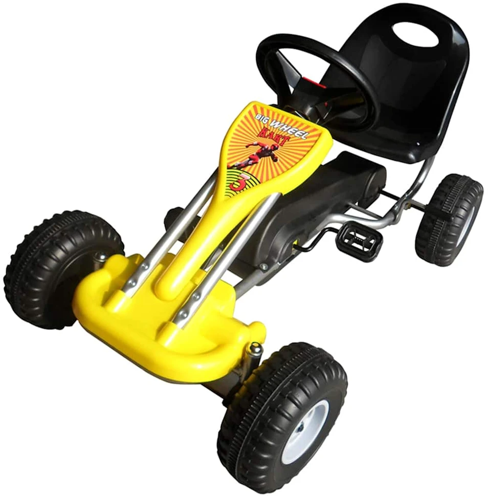 Kartingas, minamas pedalais, geltonas