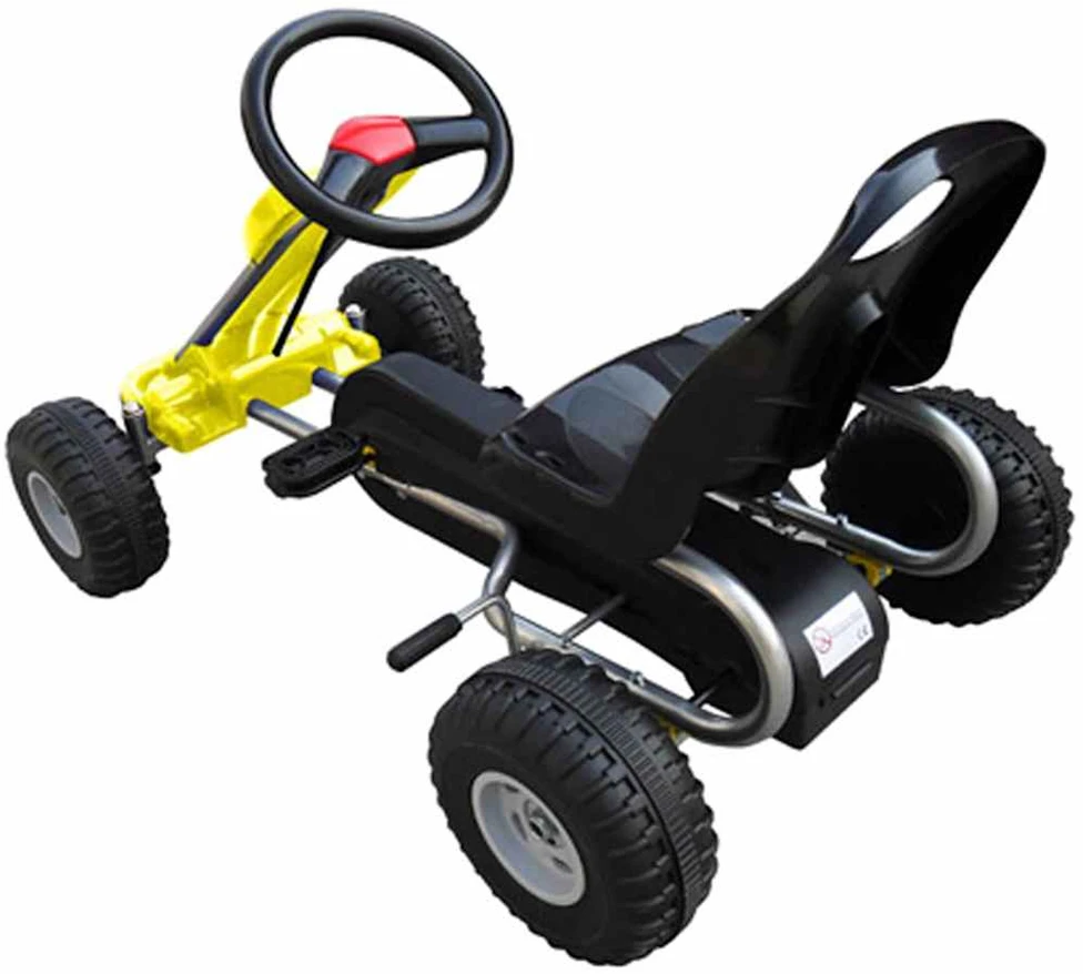 Kartingas, minamas pedalais, geltonas