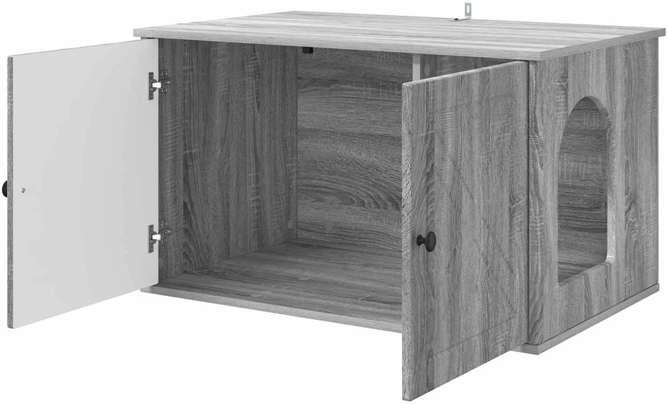 Katės namelis Pilka Sonoma 85 x 55 x 50,5 cm Apdirbta mediena