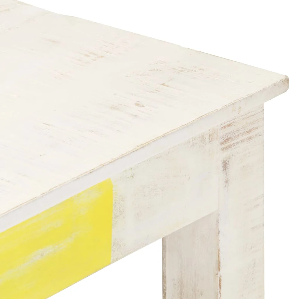 Kavos staliukas, baltas, 110x60x45cm, mango medienos masyvas