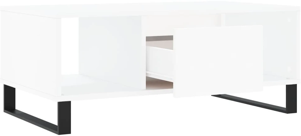 Kavos staliukas, baltos spalvos, 90x50x36,5cm, apdirbta mediena