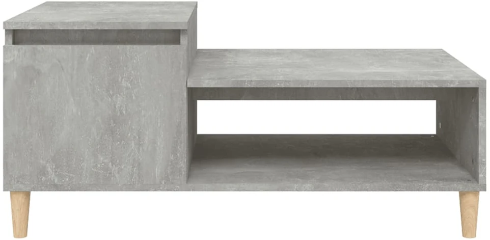 Kavos staliukas, betono pilkas, 100x50x45cm, apdirbta mediena