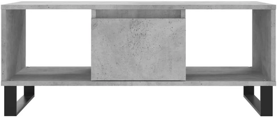 Kavos staliukas, betono pilkas, 90x50x36,5cm, apdirbta mediena