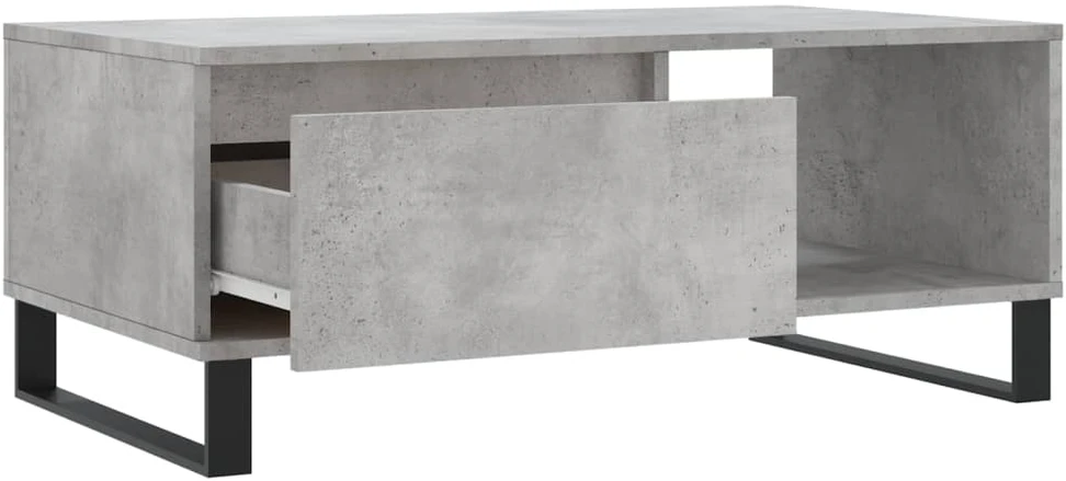 Kavos staliukas, betono pilkas, 90x50x36,5cm, apdirbta mediena