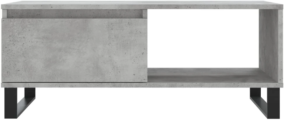 Kavos staliukas, betono pilkas, 90x50x36,5cm, apdirbta mediena