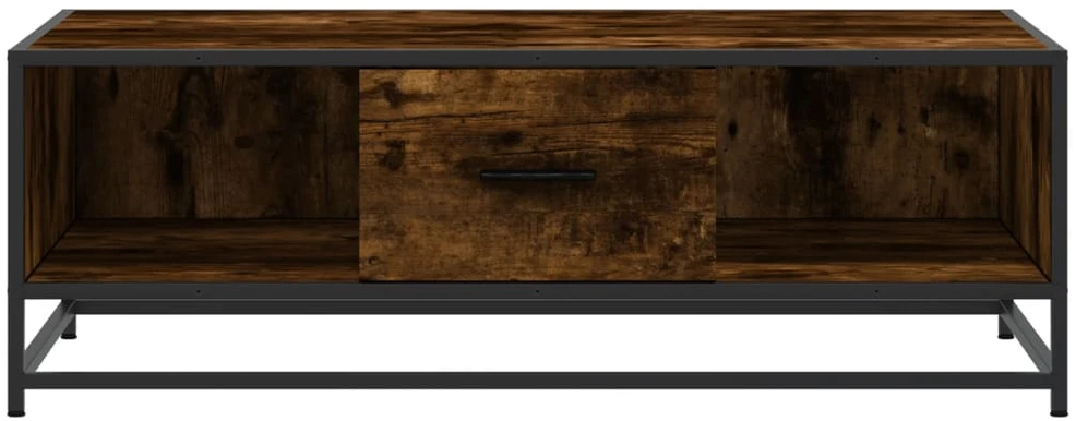 Kavos staliukas, dūminis, 100x57x35cm, apdirbta mediena/metalas