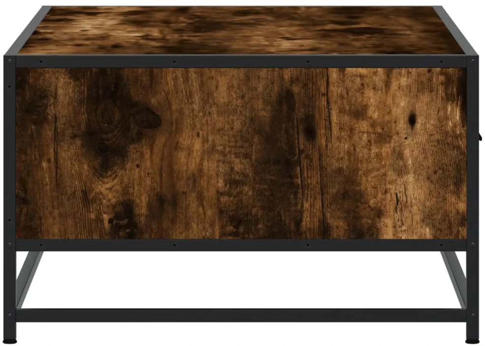 Kavos staliukas, dūminis, 90x57x35cm, apdirbta mediena/metalas