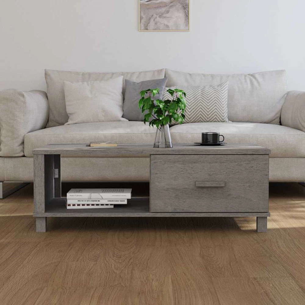 Kavos staliukas HAMAR, šviesiai pilkas, 100x55x35cm, pušis