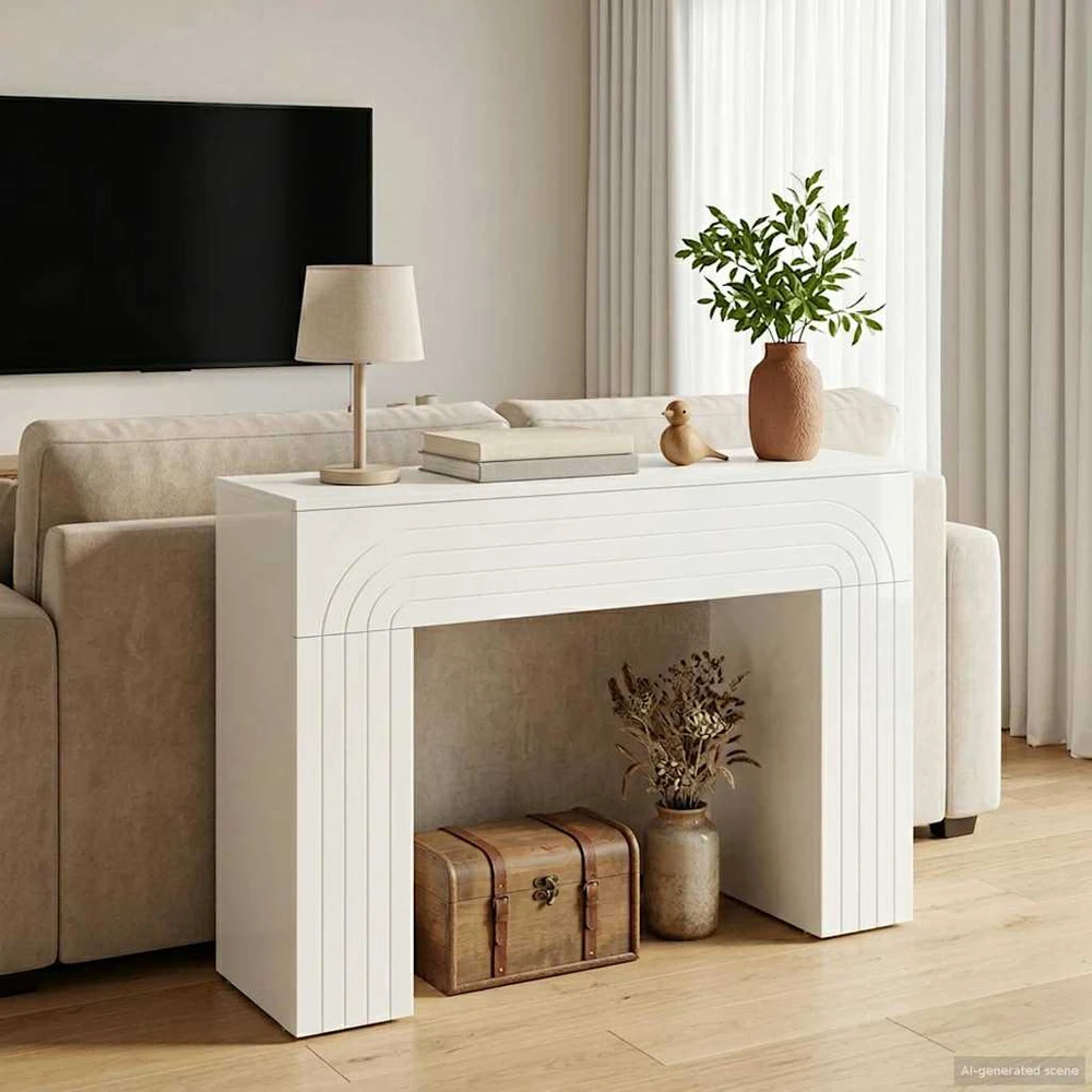 Kavos staliukas Itin blizgi balta 102 x 35 x 75 cm