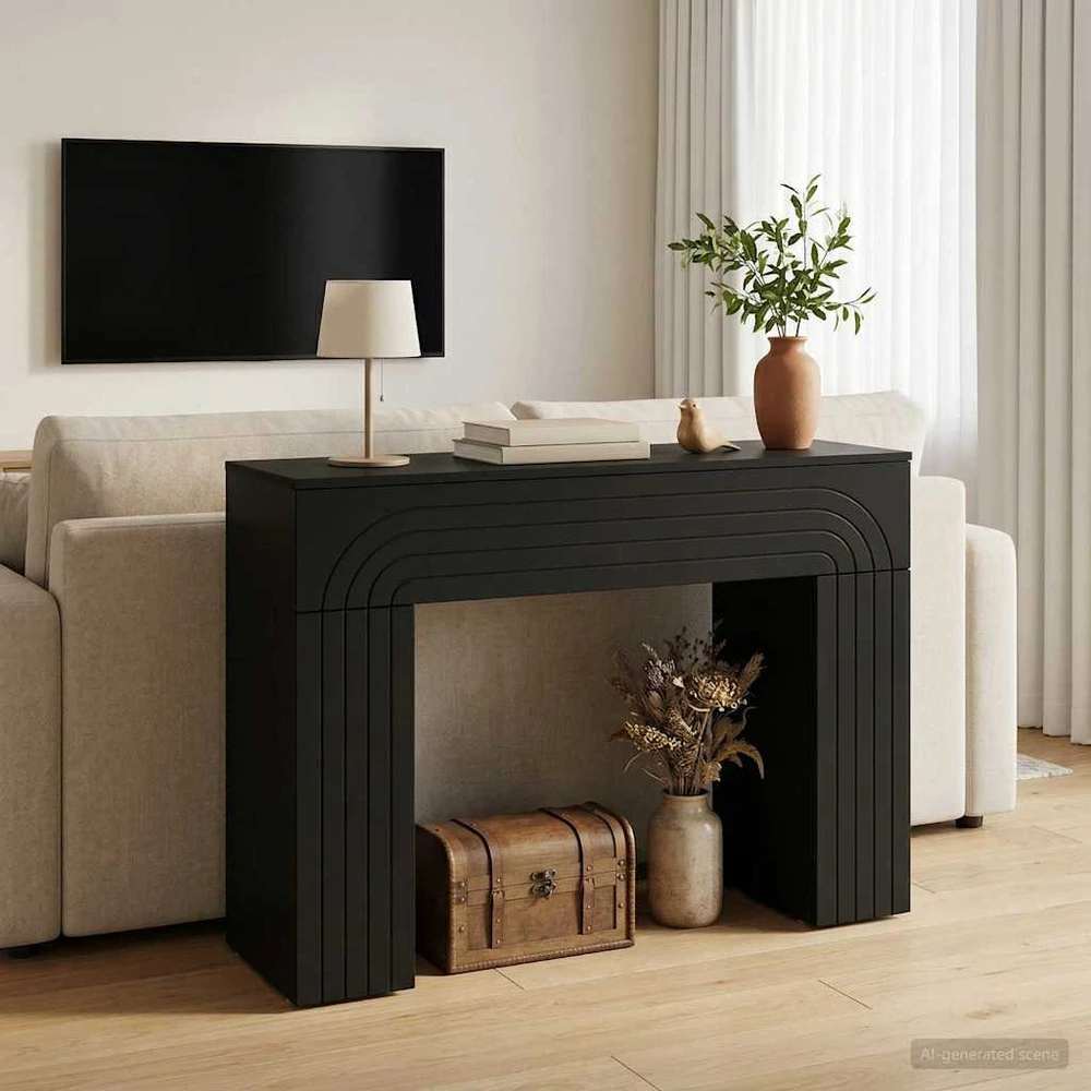 Kavos staliukas Juoda 102 x 35 x 75 cm Apdirbta mediena