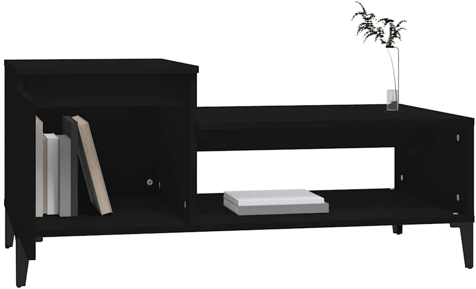 Kavos staliukas, juodos spalvos, 100x50x45 cm, apdirbta mediena