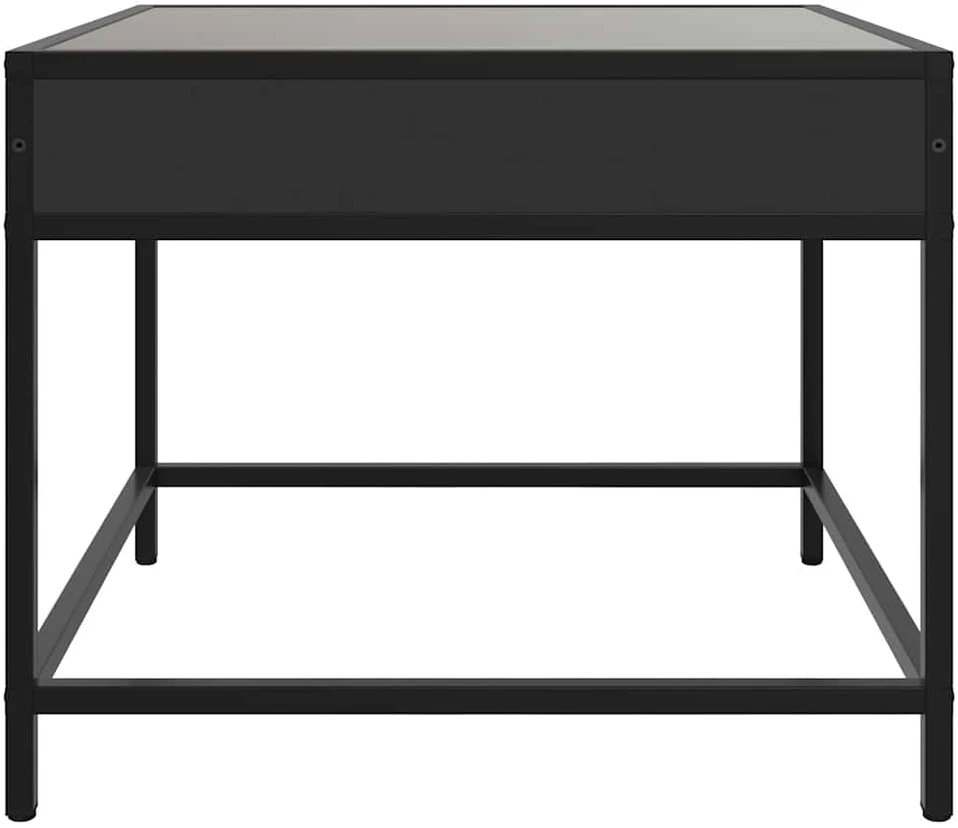 Kavos staliukas su Infinity LED lemputėmis, juodas, 50x50x41cm