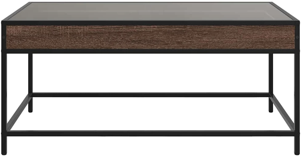 Kavos staliukas su Infinity LED lemputėmis, rudas, 90x50x41cm