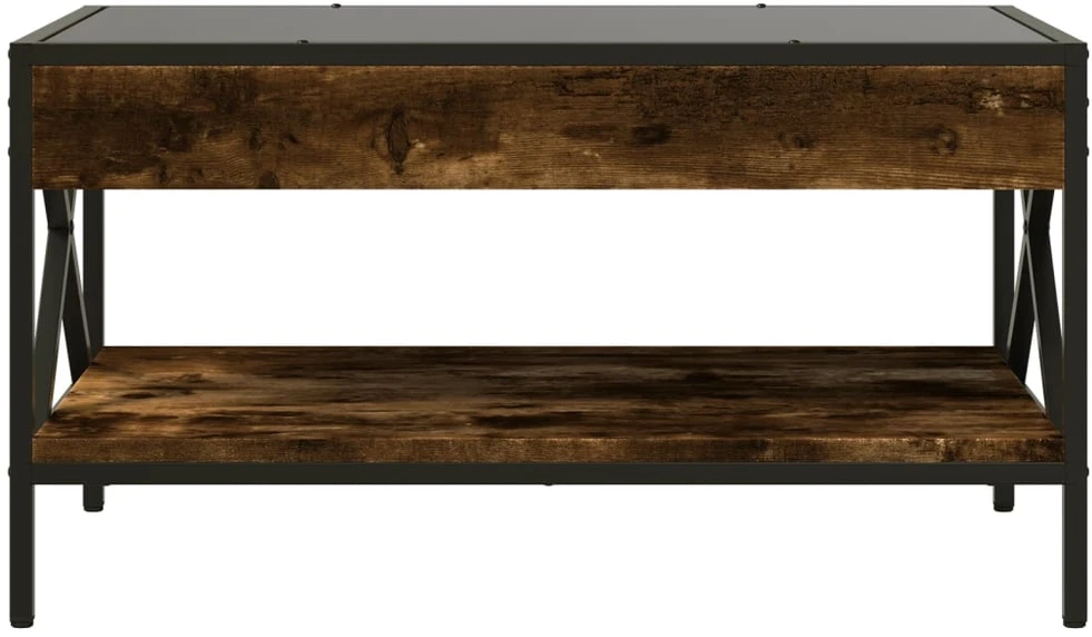 Kavos staliukas su Infinity LED lemputėmis, dūminis, 70x50x38cm