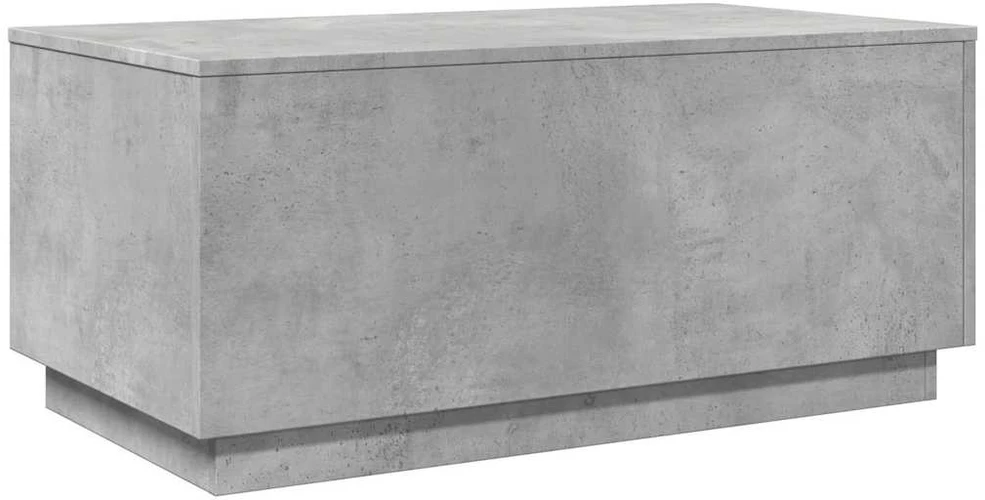 Kavos staliukas su LED lemputėmis, betono pilkas, 90x50x40cm