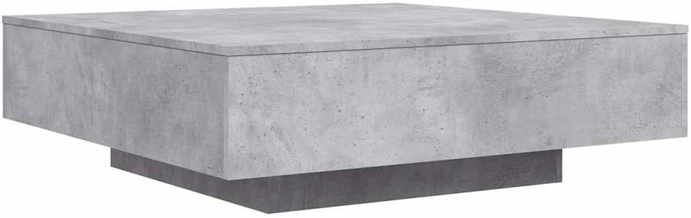 Kavos staliukas su LED lemputėmis, betono pilkas, 100x100x31cm