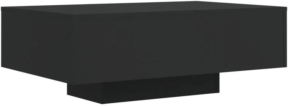 Kavos staliukas su LED lemputėmis, juodos spalvos, 85x55x31cm