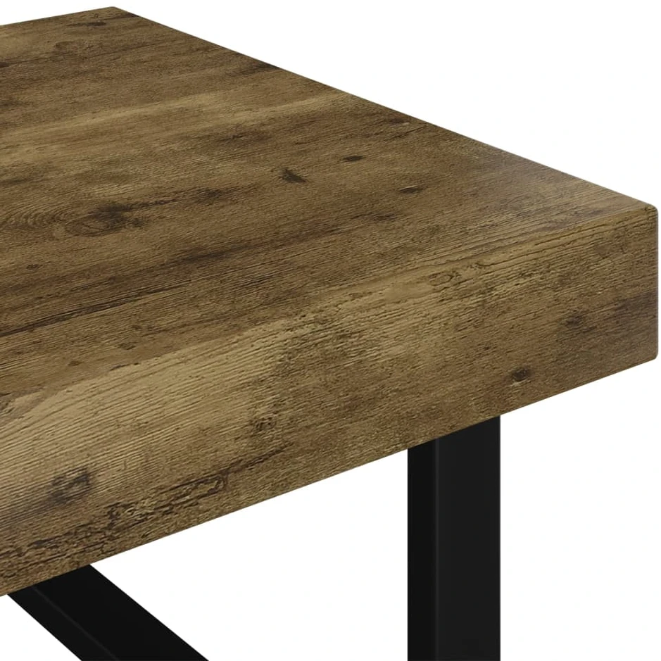 Kavos staliukas, tamsiai rudas/juodas, 120x60x40cm, MDF/geležis