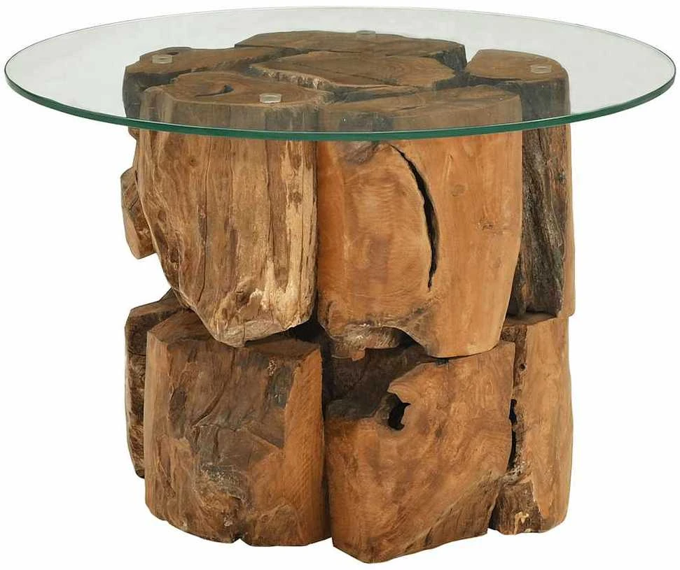 Kavos staliukas, tikmedžio medienos masyvas, 60 cm