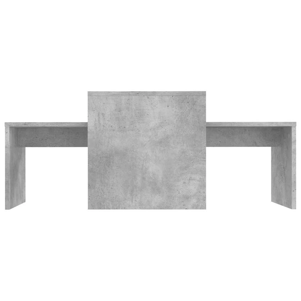 Kavos staliukų rinkinys, betono, 100x48x40cm, apdirbta mediena