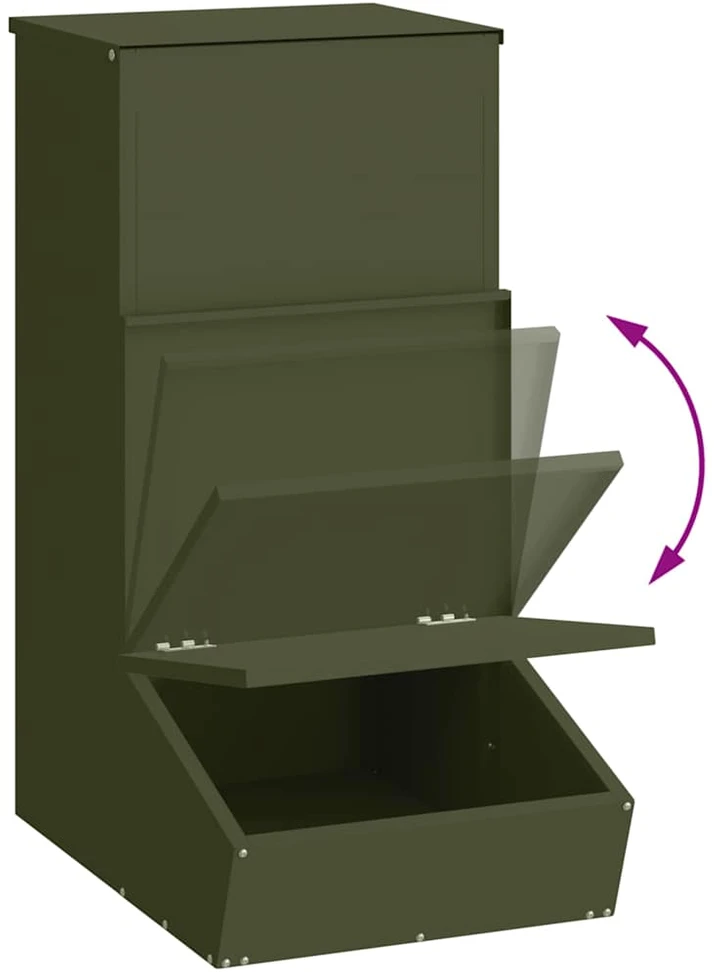 Kiaulių šėrykla Alyvuogių žalia 55 x 38 x 76 cm 20 kg