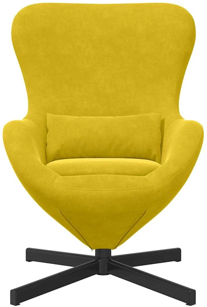 Fotelis Kiaušinio formos krėslas Geltona 63 x 73 x 90 cm Aksomas