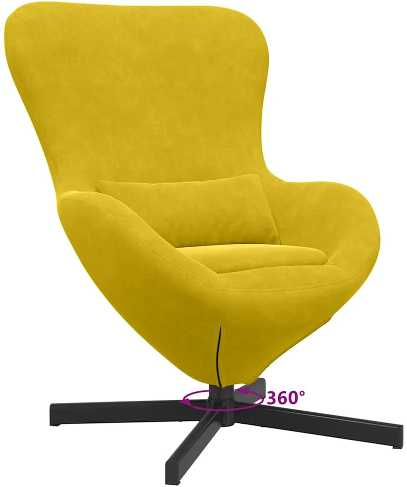 Fotelis Kiaušinio formos krėslas Geltona 63 x 73 x 90 cm Aksomas