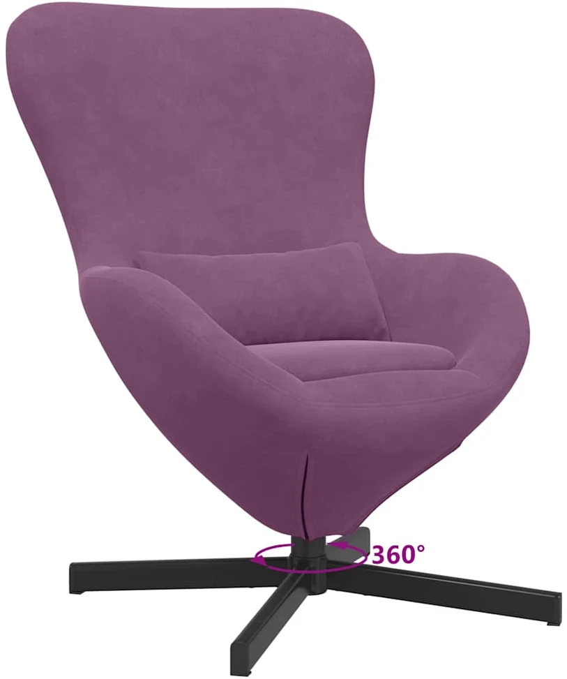 Fotelis Kiaušinio formos krėslas Violetinė 63 x 73 x 90 cm Aksomas