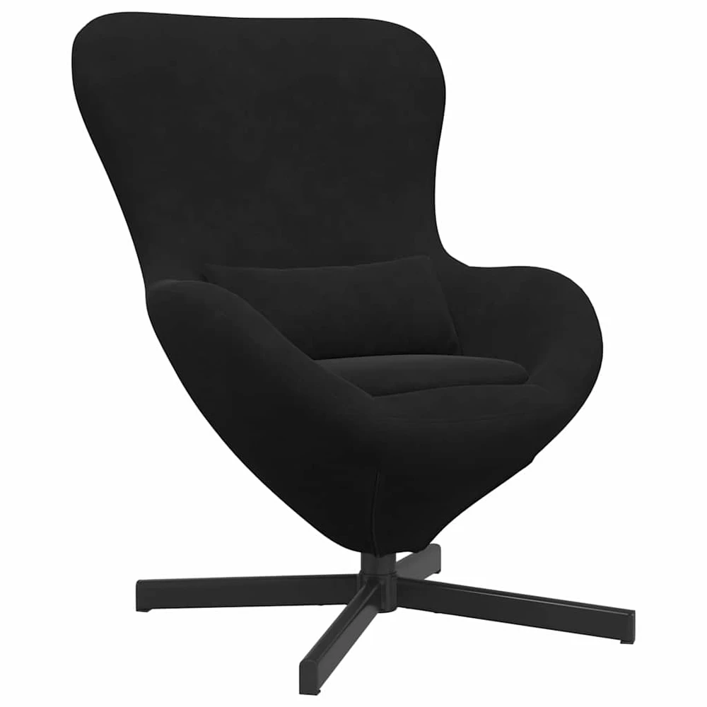 Fotelis Kiaušinio formos krėslas Juoda 63 x 73 x 90 cm Aksomas