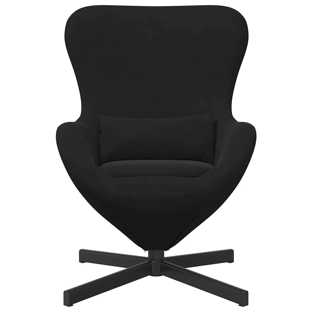 Fotelis Kiaušinio formos krėslas Juoda 63 x 73 x 90 cm Aksomas