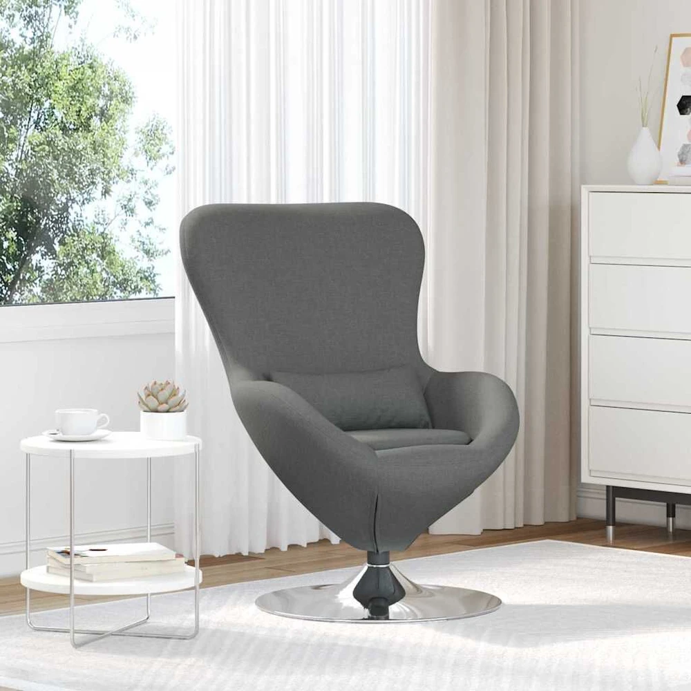 Fotelis Kiaušinio formos krėslas Tamsiai pilka 63 x 73 x 90 cm audinys