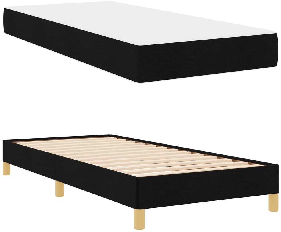 Kiemas lova su čiužiniu Juoda 100 x 200 cm audinys