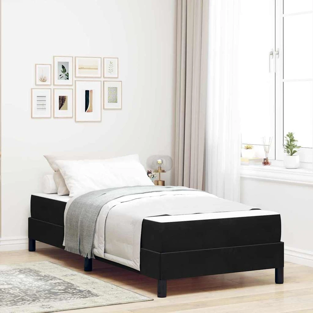 Kiemas lova su čiužiniu Juoda 100 x 210 cm audinys