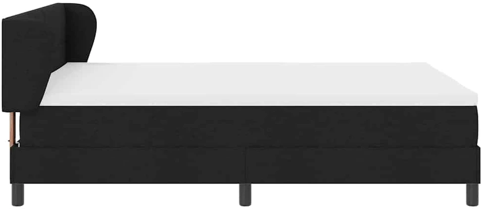 Kiemas lova su galvūgalio Juoda 140 x 190 cm audinys