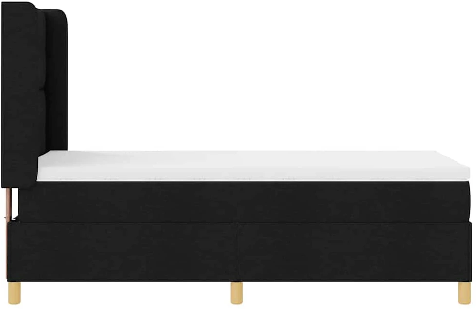 Kiemas lova su LED juostelėmis Juoda 80 x 200 cm audinys