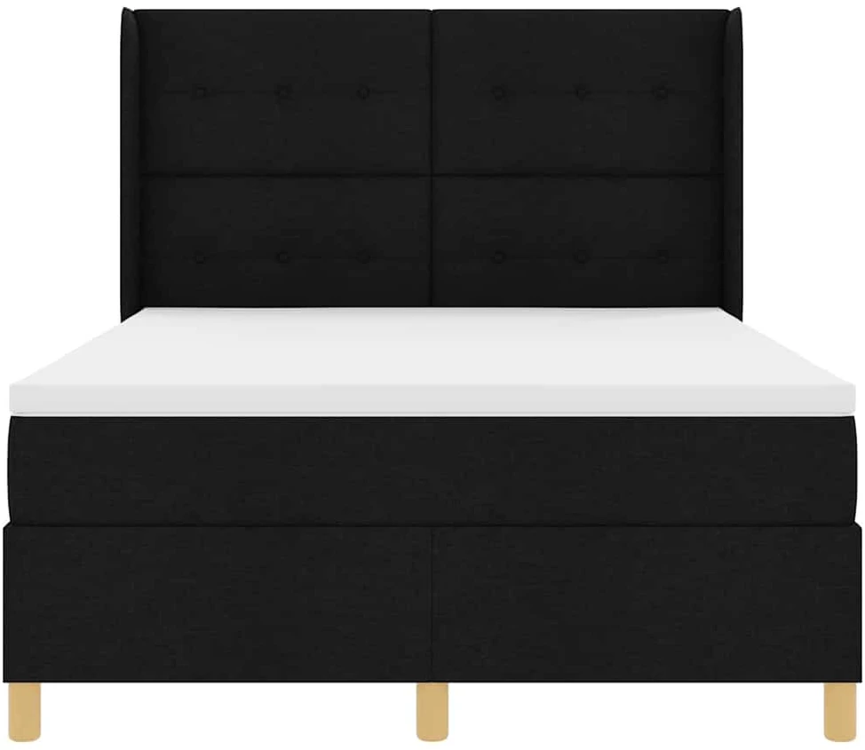 Kiemas lova su LED juostelėmis Juoda 160 x 200 cm audinys