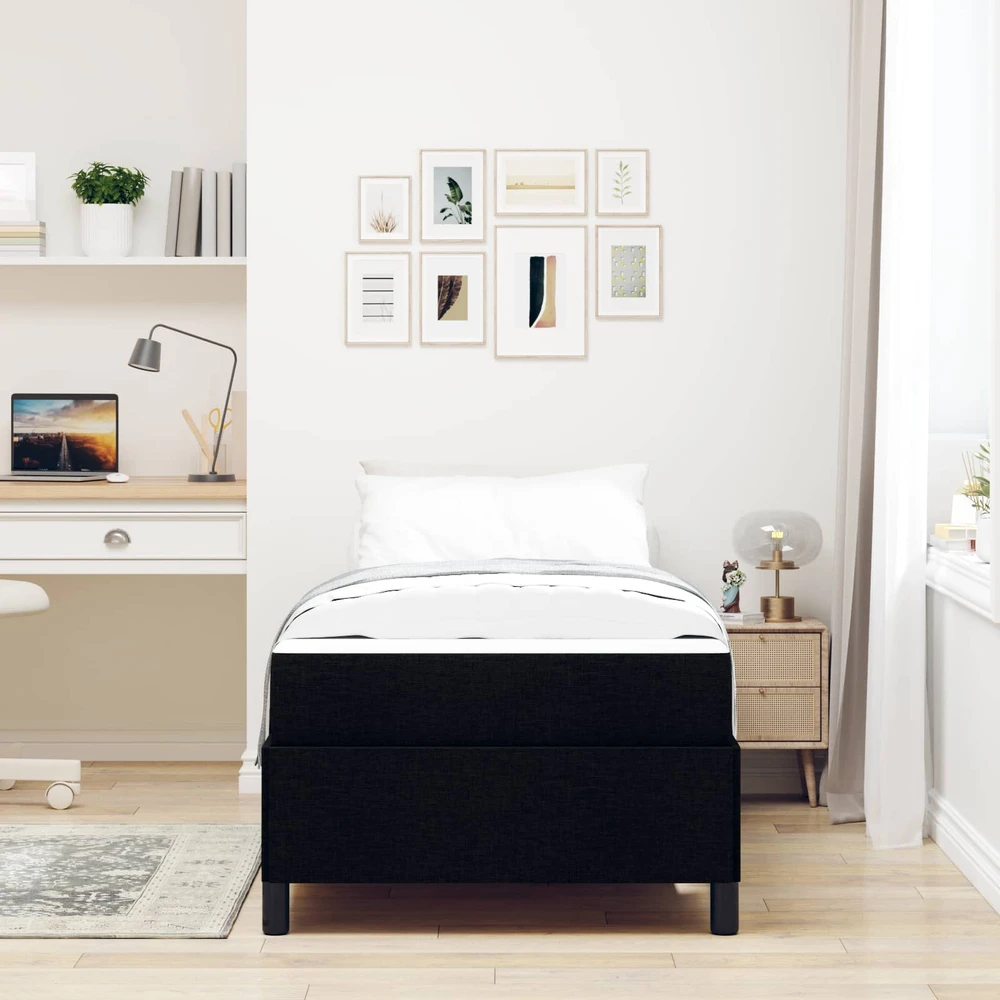 Kiemas lova Juoda 90 x 190 cm audinys