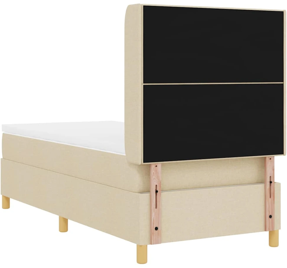 Kiemas lova su LED juostelėmis Kreminė 90 x 190 cm audinys
