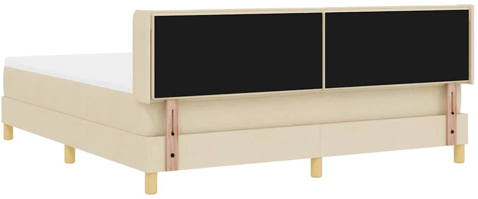 Kiemas lova su čiužiniu Kreminė 200 x 180 cm audinys