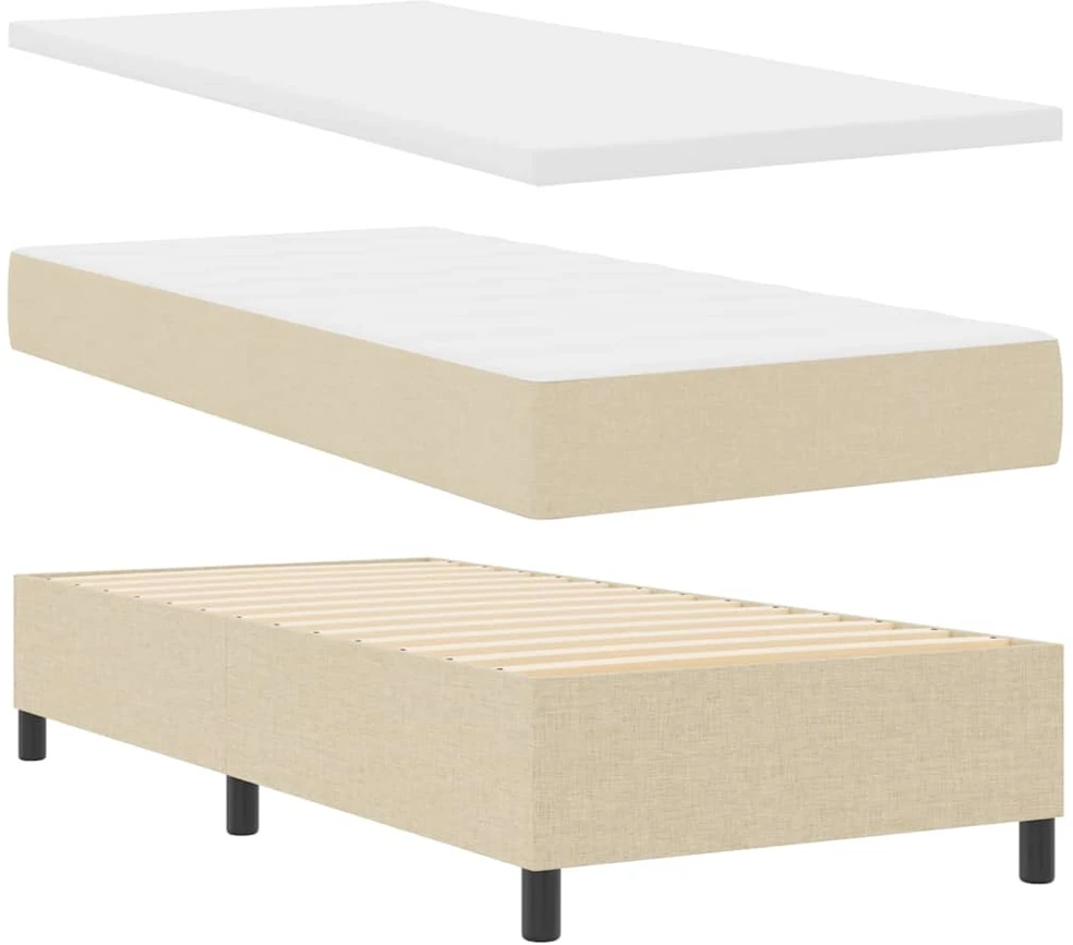 Kiemas lova su pagalve Kreminė 200 x 80 cm audinys