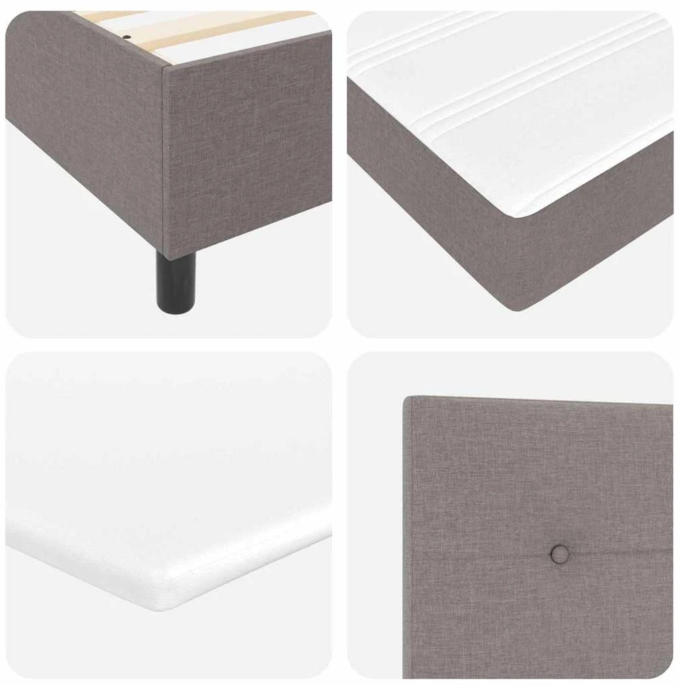Kiemas lova su pagalve su galvūgalio Taupe 200 x 80 cm audinys