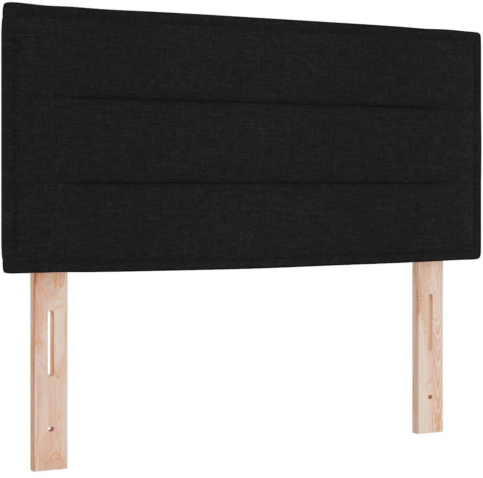 Kiemas lova su LED juostelėmis Juoda 100 x 200 cm audinys