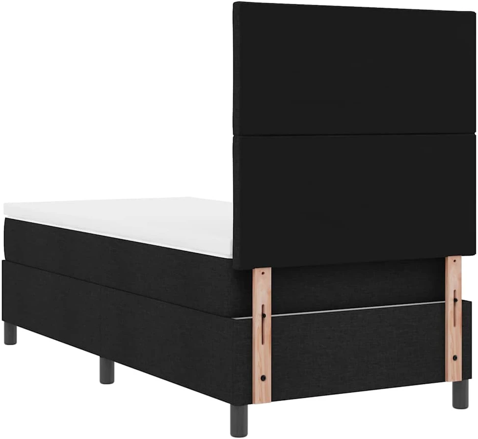 Kiemas lova su LED juostelėmis Juoda 100 x 200 cm audinys