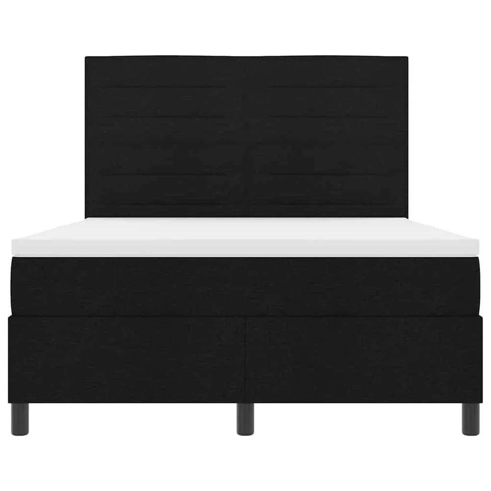 Kiemas lova su čiužiniu su LED Juoda 140 x 190 cm audinys