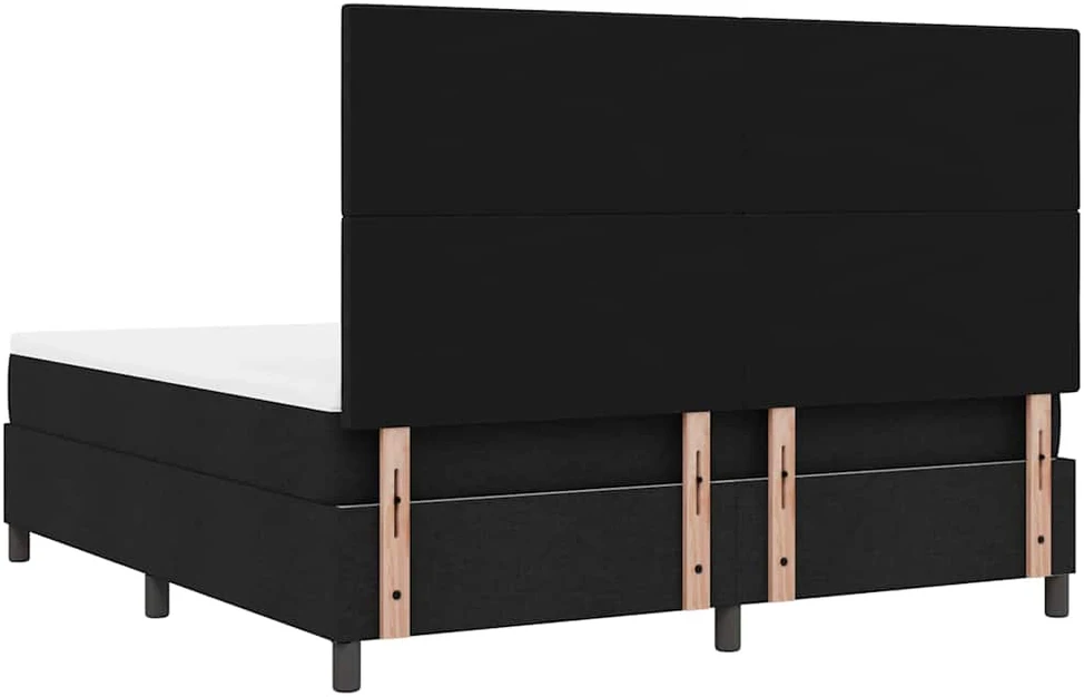 Kiemas lova su LED juostelėmis Juoda 180 x 200 cm audinys