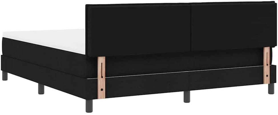 Kiemas lova su LED juostelėmis Juoda 180 x 200 cm audinys